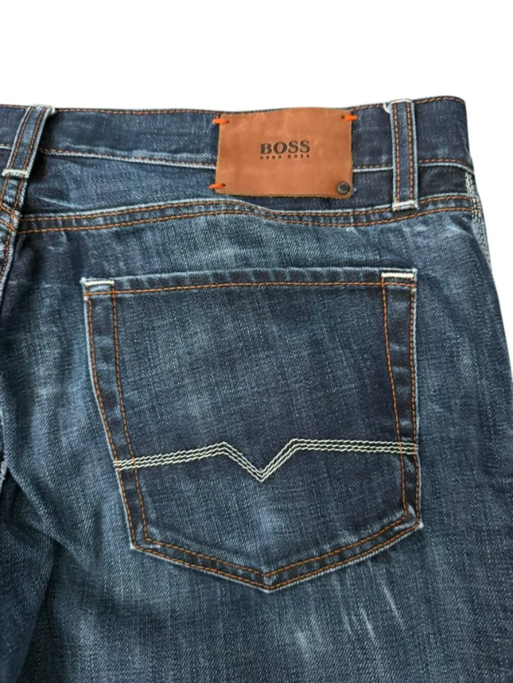BOSS Hugo Boss Men’s Orange Regular Fit Straight Button Fly Jeans Size 38x30